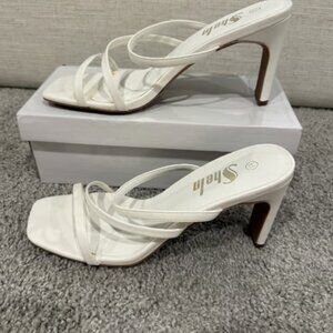 New Strappy Sexy White Heels 8.5